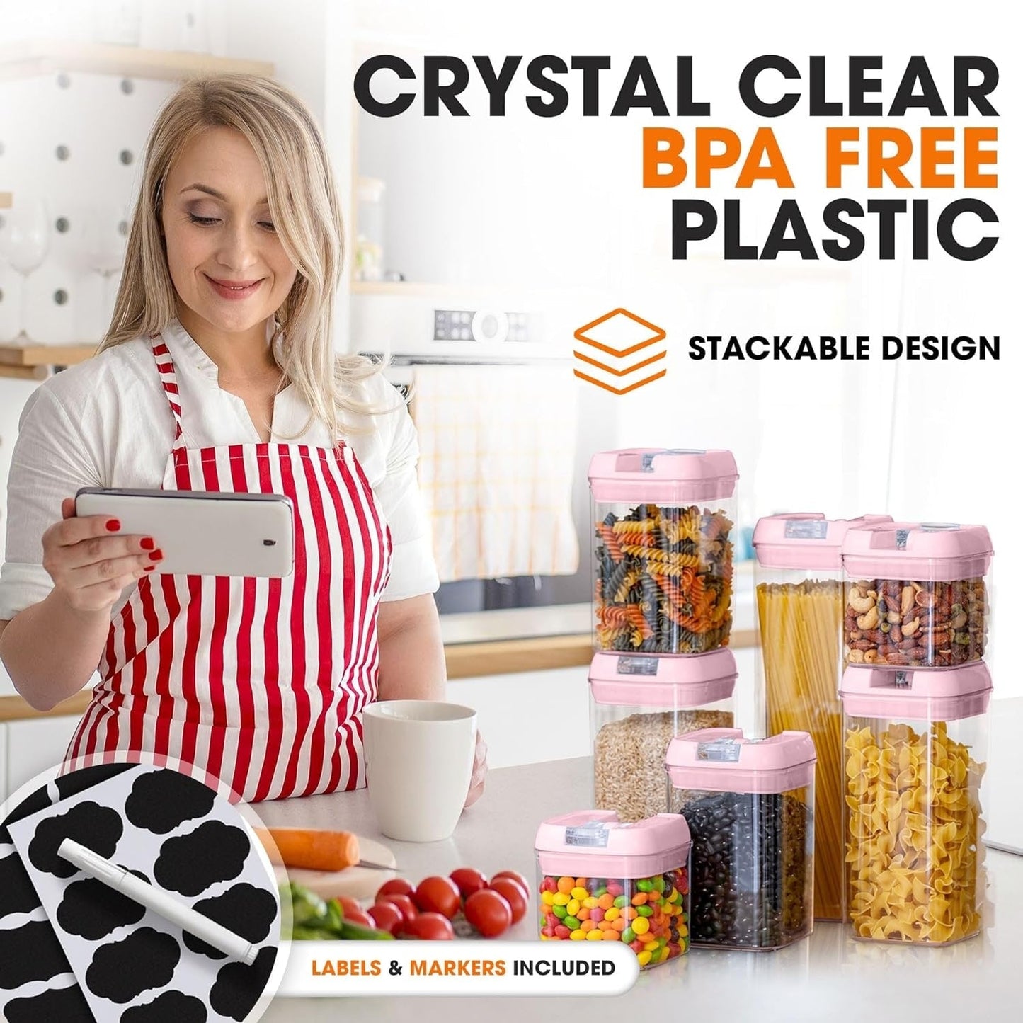 7-Piece Stackable Airtight Food Storage Container Set