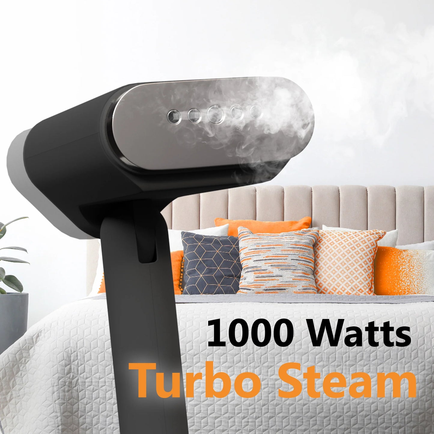 Handheld Garment Steamer - Foldable Handheld Steamer Clothes, 2-In-1 Horizontal & Vertical Fabric Steamer, Portable Hand Held Steamers for Clothes, 1000W Steam Press for Home & Travel - Black