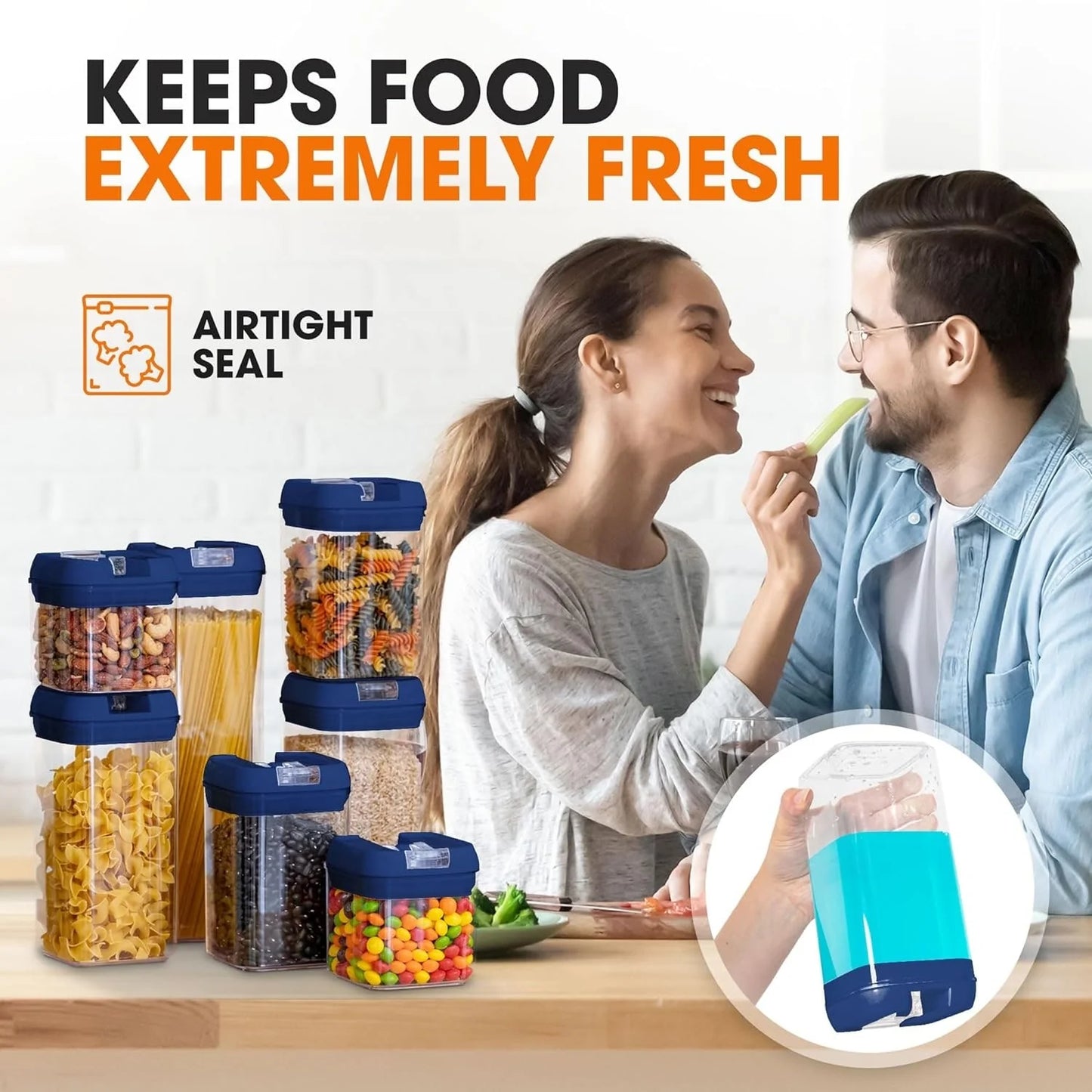 7-Piece Stackable Airtight Food Storage Container Set