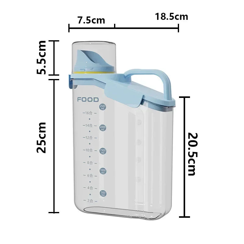 Cereal Containers Storage, 51Fl.Oz/1.5L Compact Crystal Clear Dry Food Storage Containers with Pouring Spout Measuring Cup