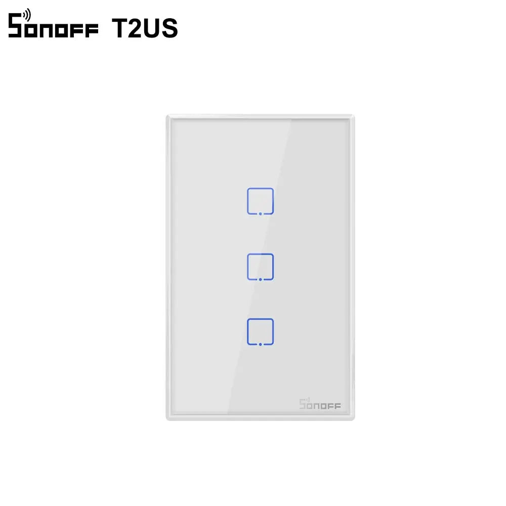 T2US TX Smart Wifi Touch Wall Light Switch with Border Smart Home 1/2/3 Gang 433 Rf/Voice/App Control Works with Alexa