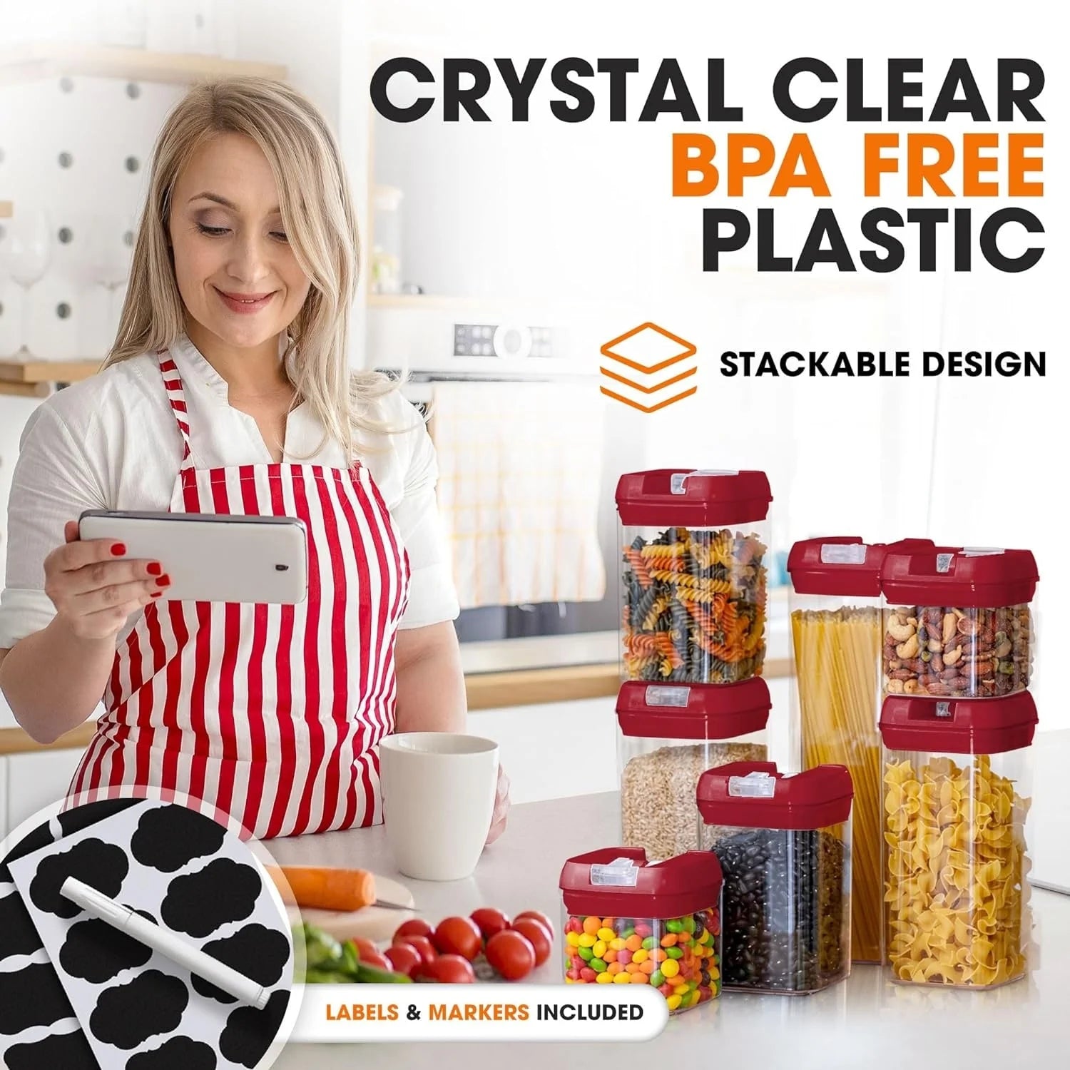 7-Piece Stackable Airtight Food Storage Container Set