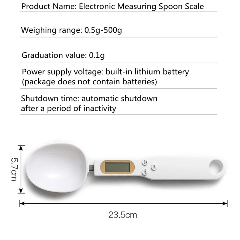 Kitchen Electronic Scale 500G 0.1G LCD Digital Measuring Spoon Food Flour Spoon Scale Mini Kitchen Tool for Milk Coffee Scale