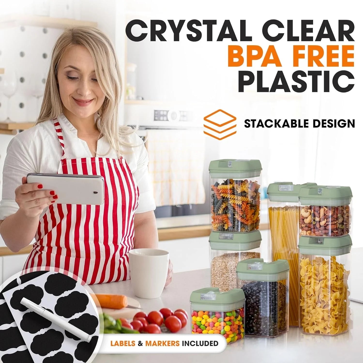 7-Piece Stackable Airtight Food Storage Container Set