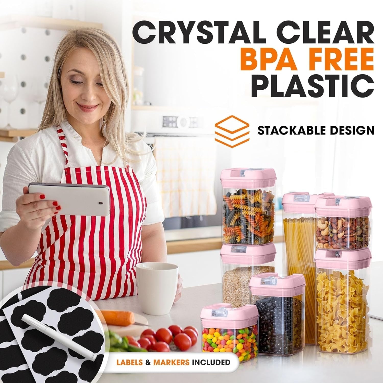 7-Piece Stackable Airtight Food Storage Container Set