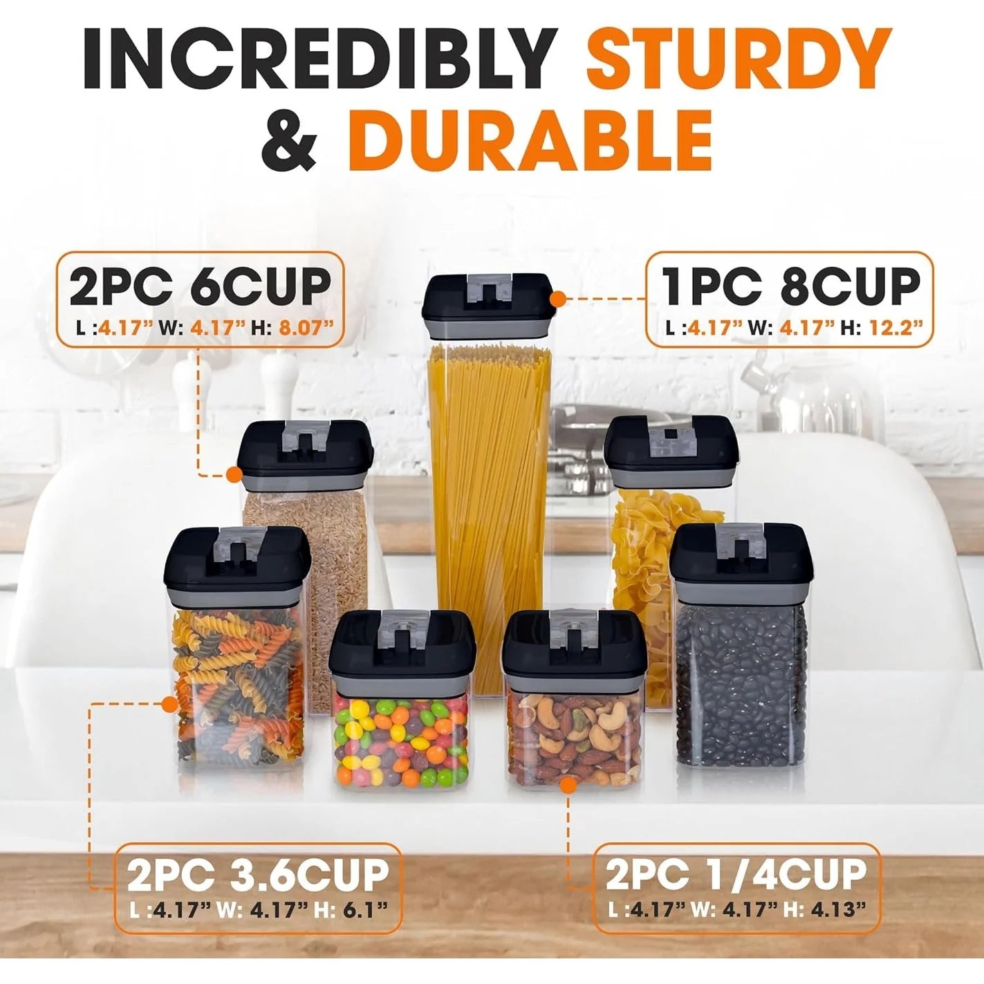 7-Piece Stackable Airtight Food Storage Container Set