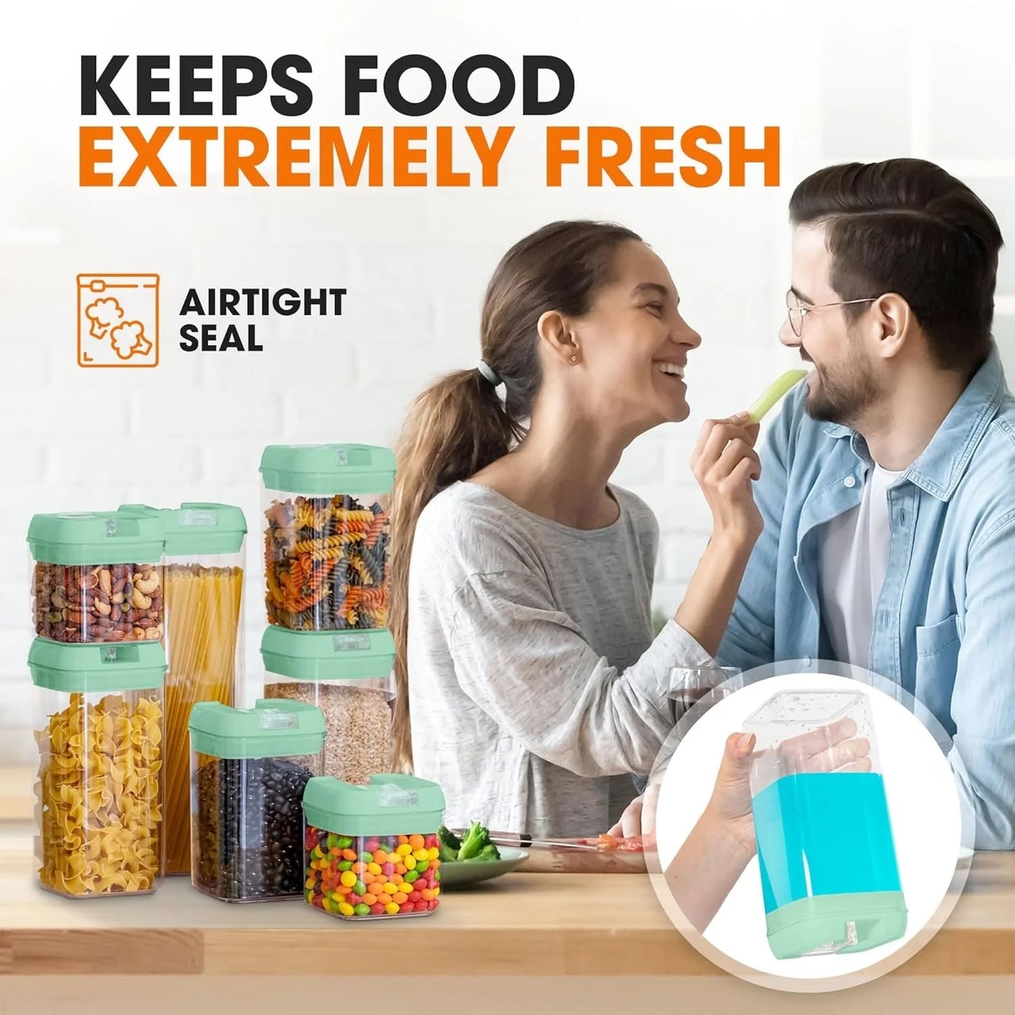 7-Piece Stackable Airtight Food Storage Container Set