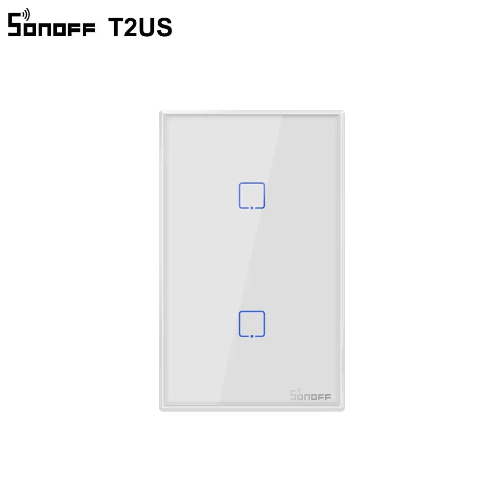 T2US TX Smart Wifi Touch Wall Light Switch with Border Smart Home 1/2/3 Gang 433 Rf/Voice/App Control Works with Alexa