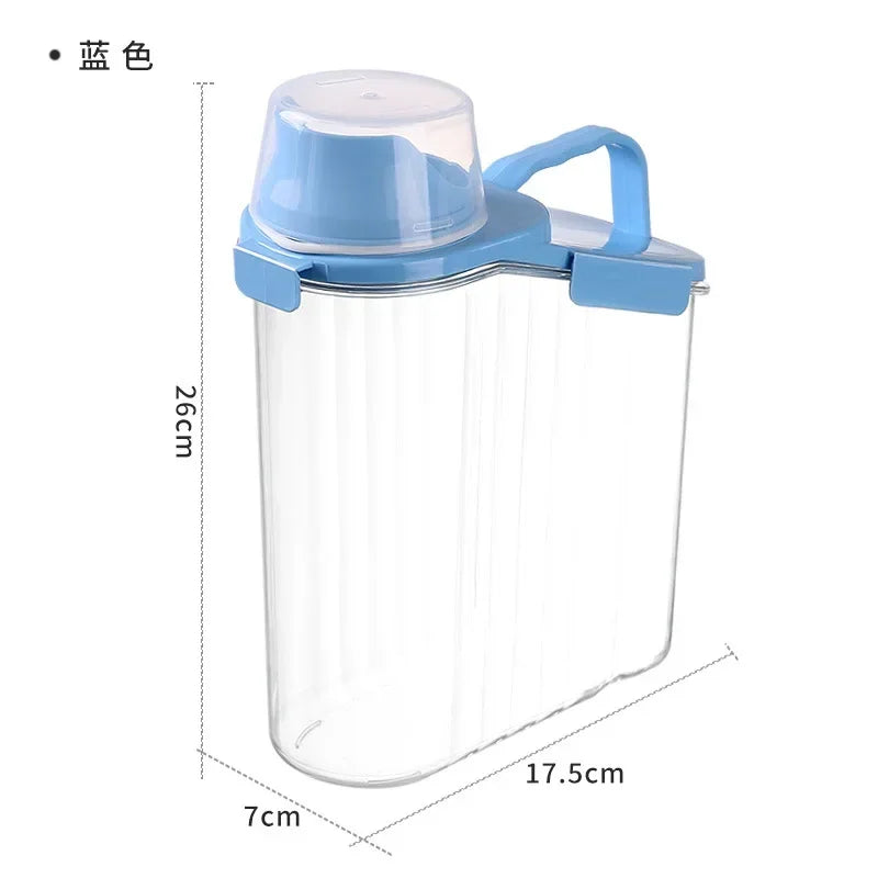 Cereal Containers Storage, 51Fl.Oz/1.5L Compact Crystal Clear Dry Food Storage Containers with Pouring Spout Measuring Cup