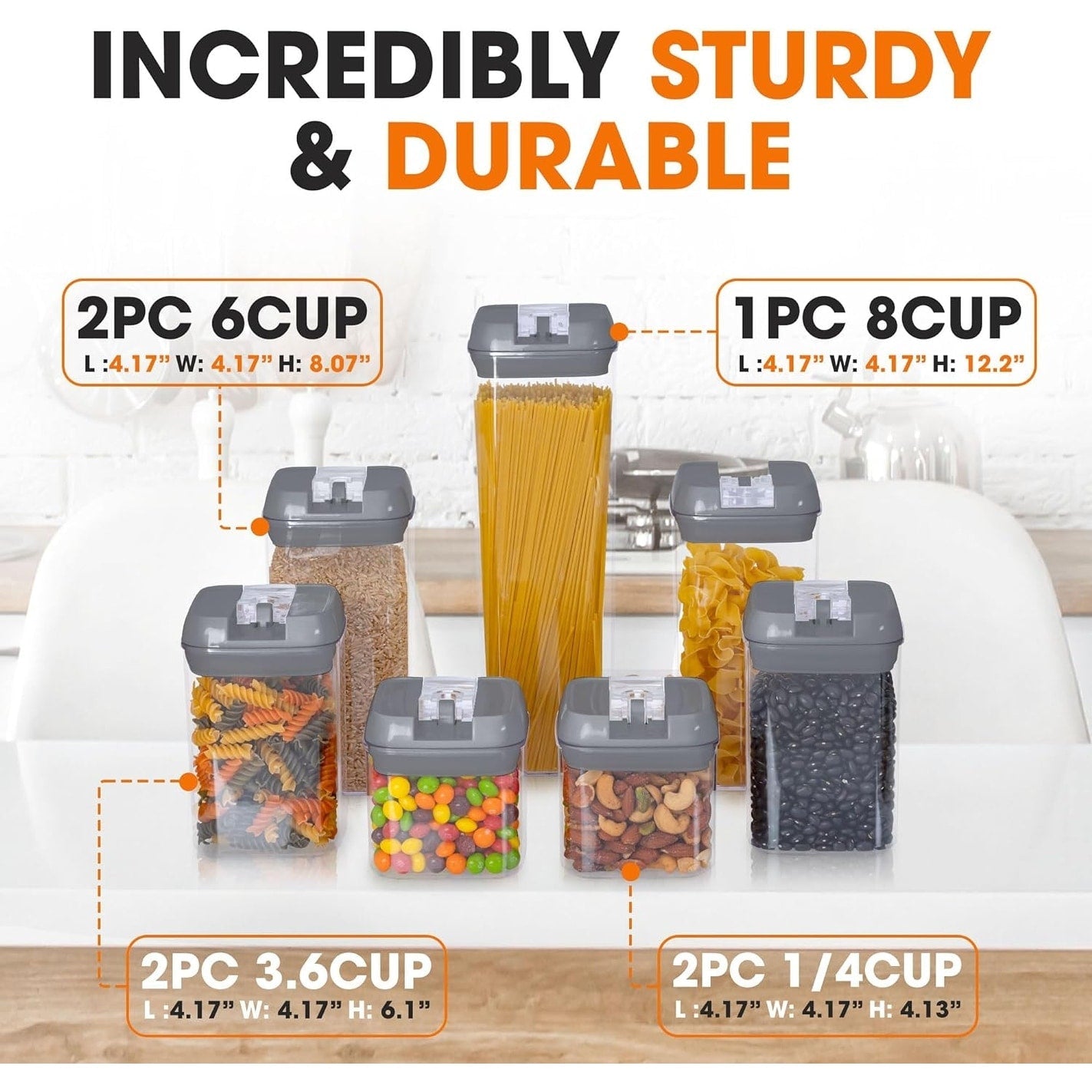 7-Piece Stackable Airtight Food Storage Container Set