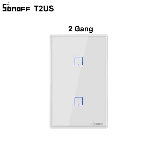 T2US TX Smart Wifi Touch Wall Light Switch with Border Smart Home 1/2/3 Gang 433 Rf/Voice/App Control Works with Alexa