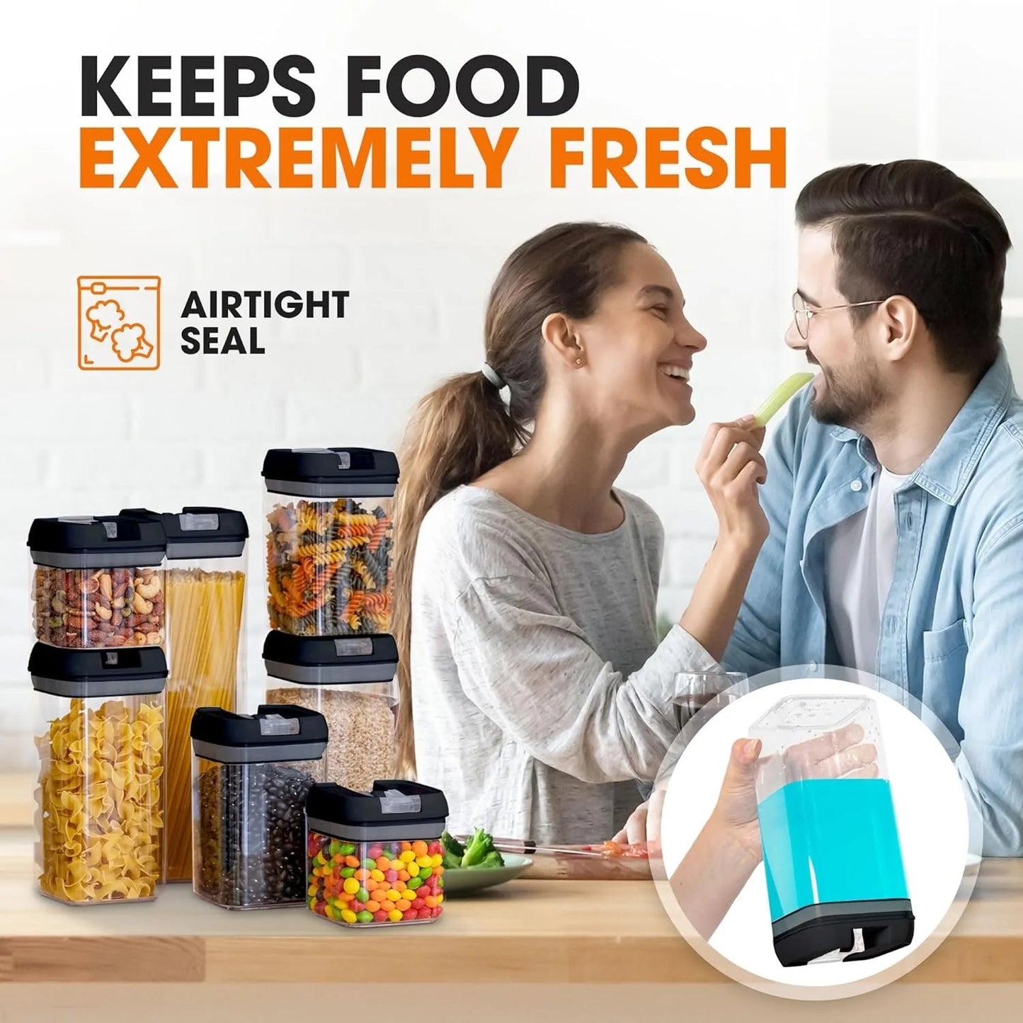 7-Piece Stackable Airtight Food Storage Container Set