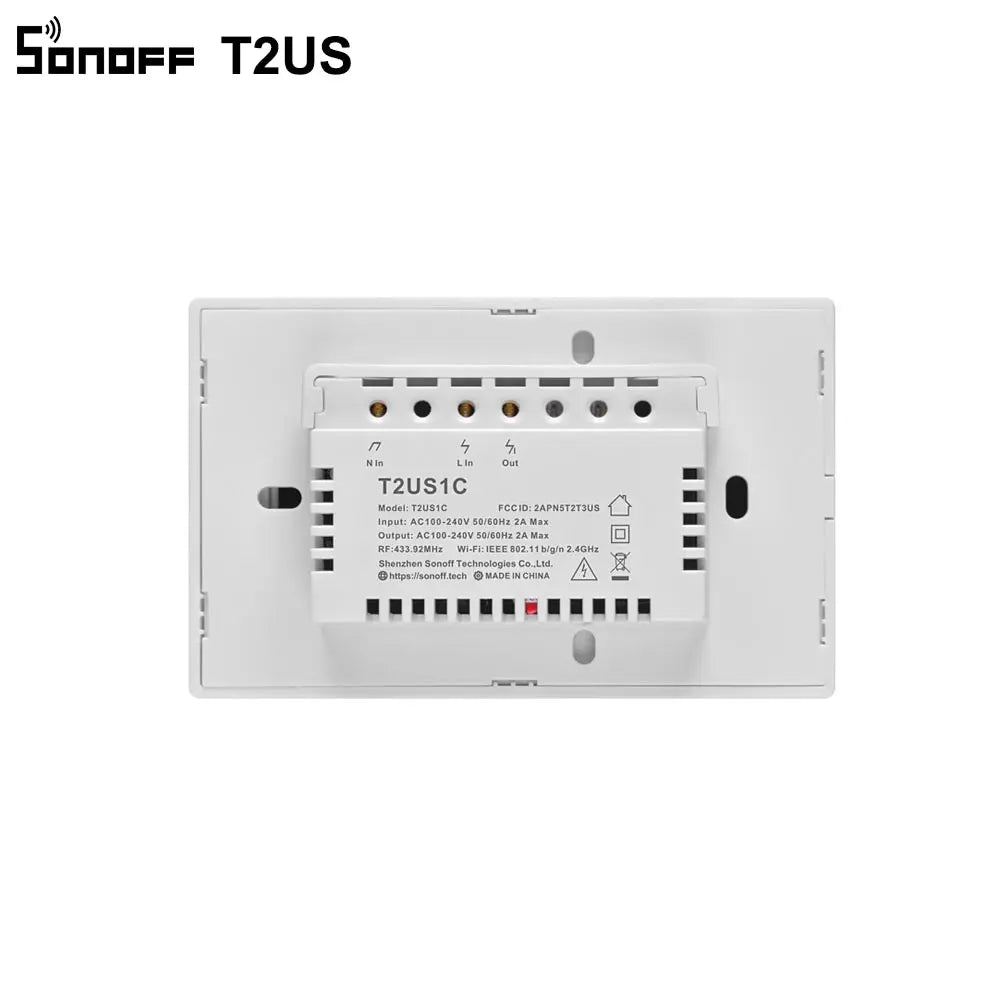 T2US TX Smart Wifi Touch Wall Light Switch with Border Smart Home 1/2/3 Gang 433 Rf/Voice/App Control Works with Alexa