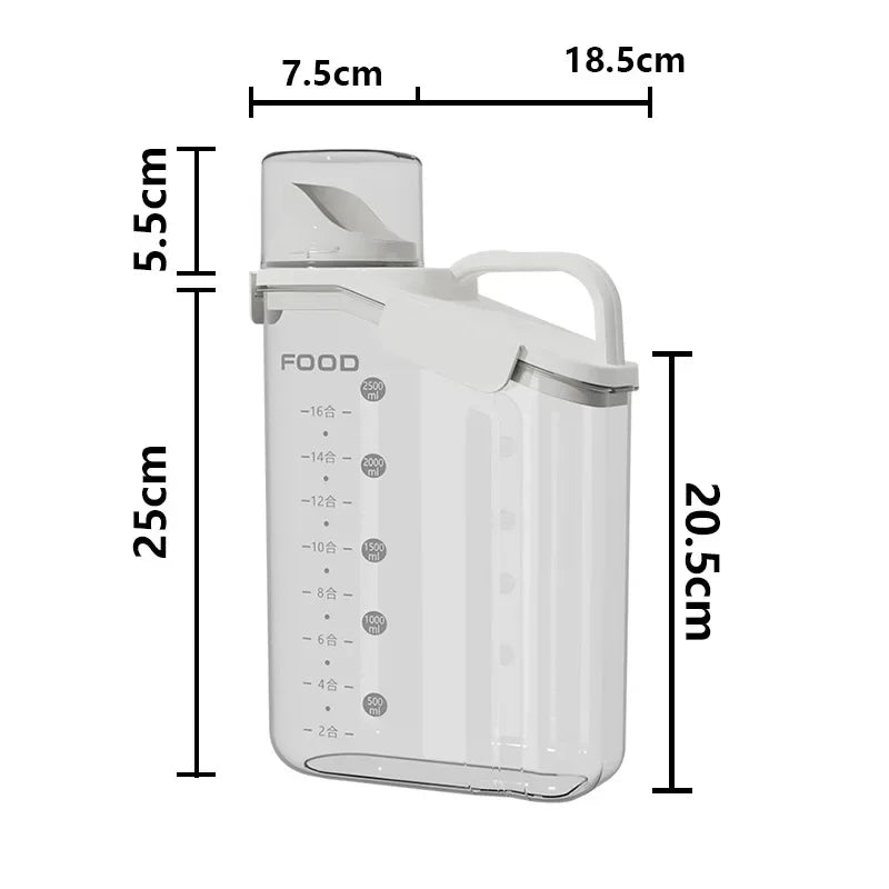 Cereal Containers Storage, 51Fl.Oz/1.5L Compact Crystal Clear Dry Food Storage Containers with Pouring Spout Measuring Cup