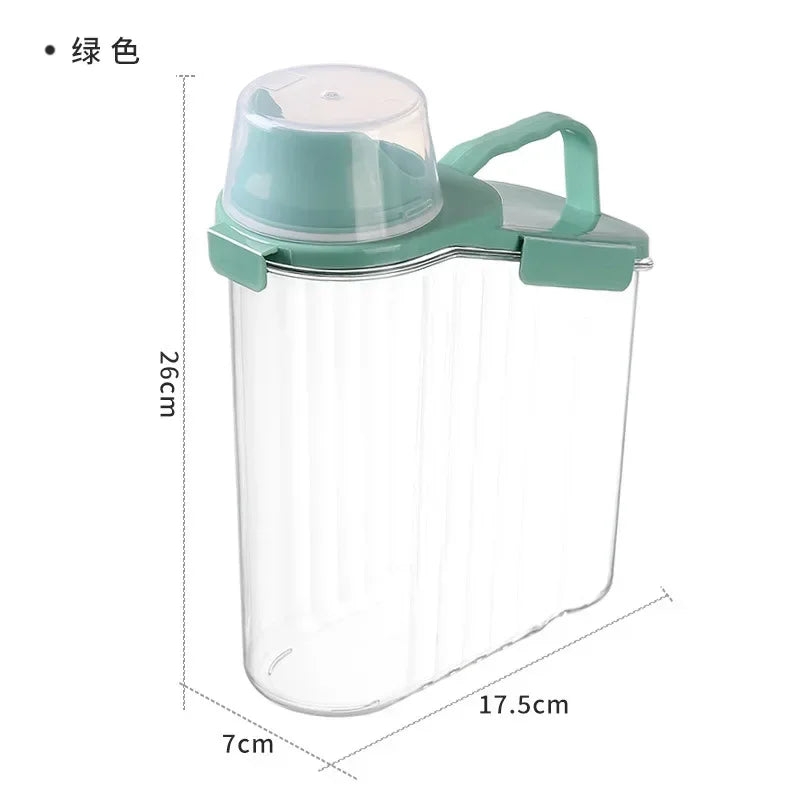 Cereal Containers Storage, 51Fl.Oz/1.5L Compact Crystal Clear Dry Food Storage Containers with Pouring Spout Measuring Cup