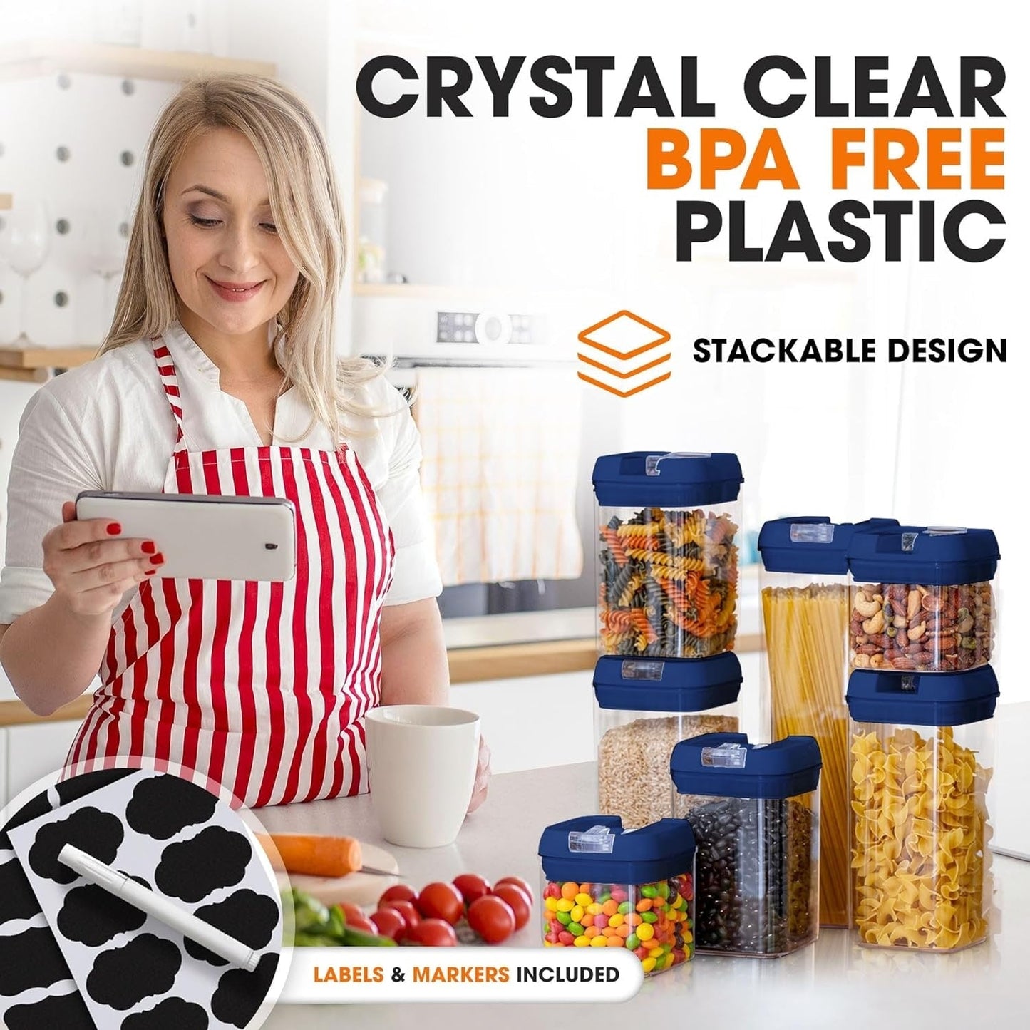 7-Piece Stackable Airtight Food Storage Container Set