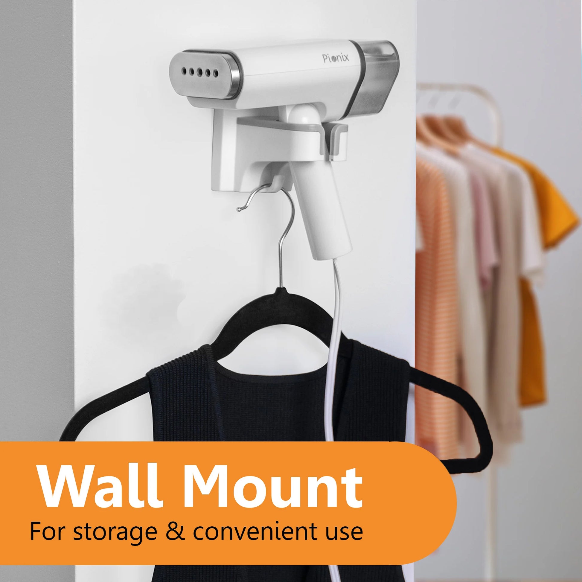 Handheld Garment Steamer - Foldable Handheld Steamer Clothes, 2-In-1 Horizontal & Vertical Fabric Steamer, Portable Hand Held Steamers for Clothes, 1000W Steam Press for Home & Travel - Black