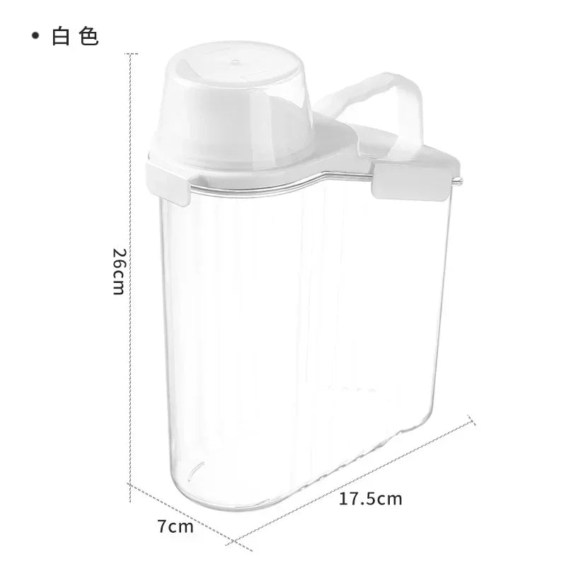 Cereal Containers Storage, 51Fl.Oz/1.5L Compact Crystal Clear Dry Food Storage Containers with Pouring Spout Measuring Cup