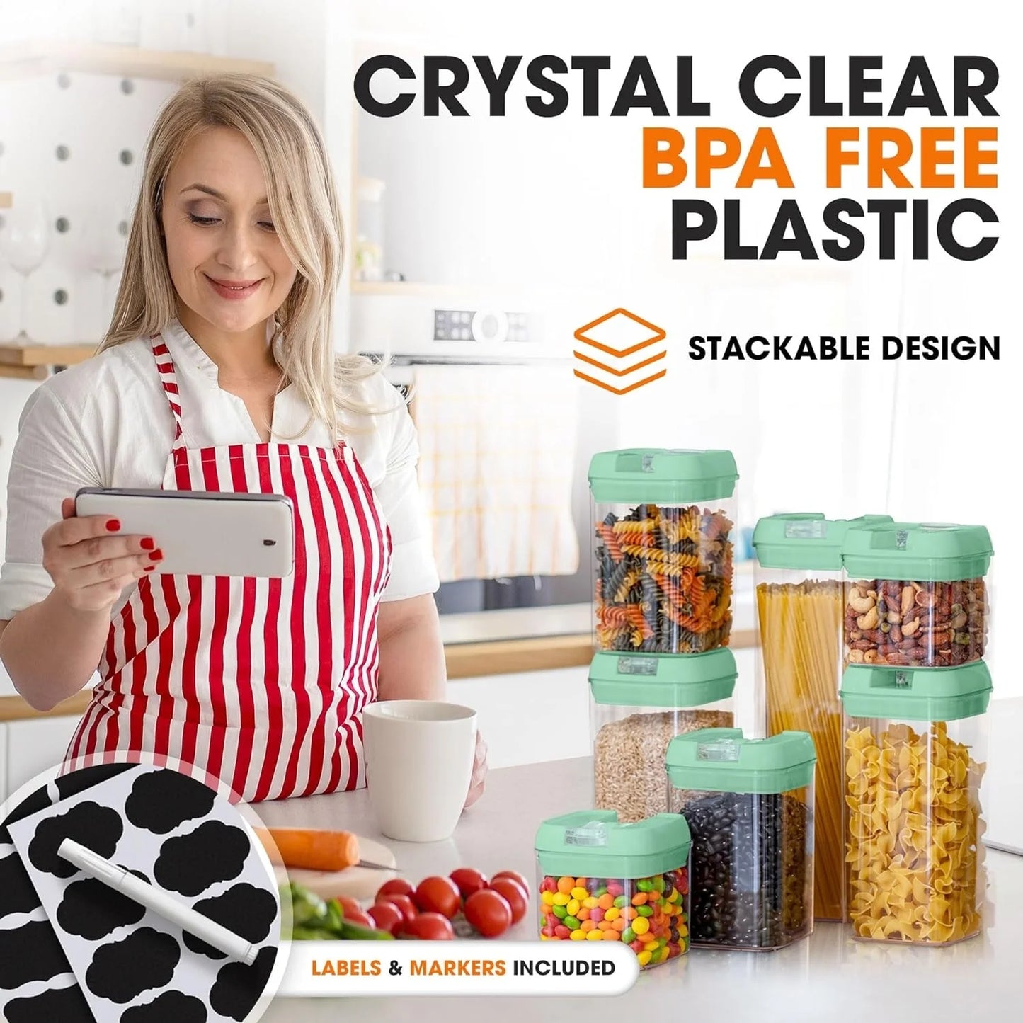 7-Piece Stackable Airtight Food Storage Container Set