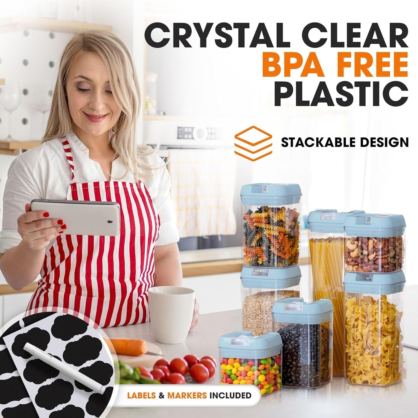 7-Piece Stackable Airtight Food Storage Container Set