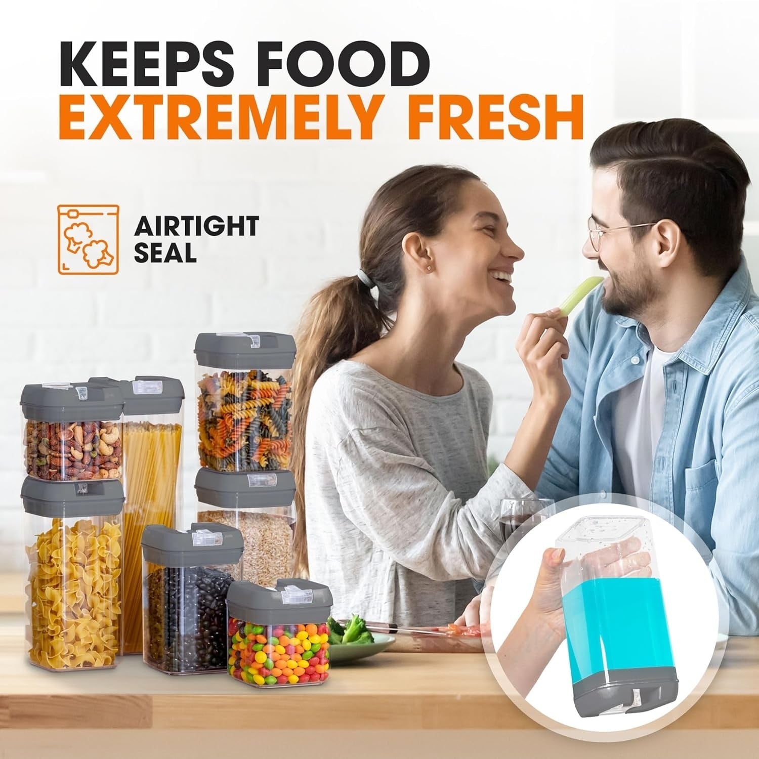 7-Piece Stackable Airtight Food Storage Container Set
