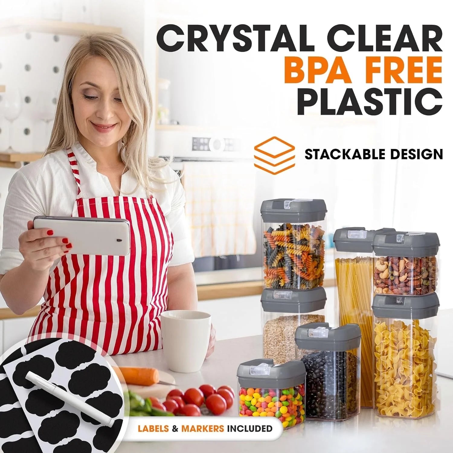 7-Piece Stackable Airtight Food Storage Container Set