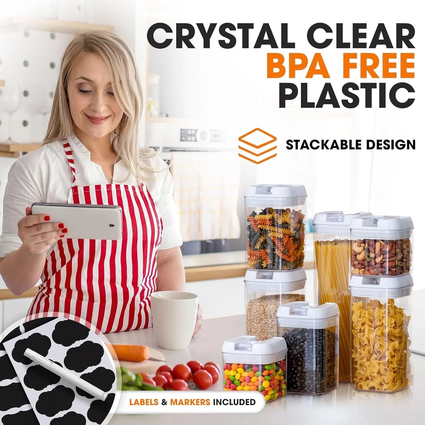 7-Piece Stackable Airtight Food Storage Container Set