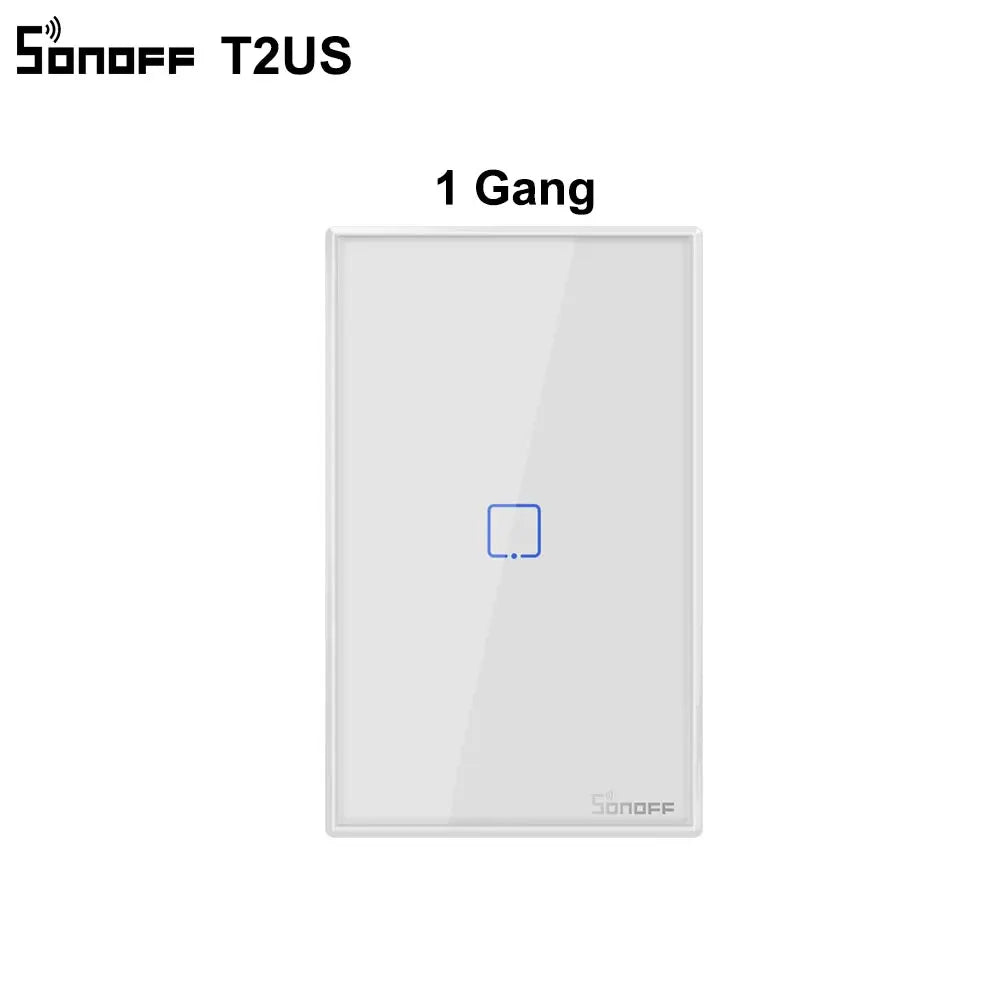 T2US TX Smart Wifi Touch Wall Light Switch with Border Smart Home 1/2/3 Gang 433 Rf/Voice/App Control Works with Alexa